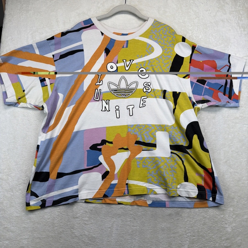 Adidas Love Unites AOP Mens XL Multicolor All Over Print T Shirt H43968 Pride